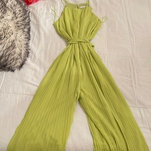 Like Green Pleated Jumpsuit
